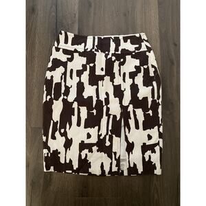 Trina Turk Womens Size 0 Brown White Cow Print Skirt Lined